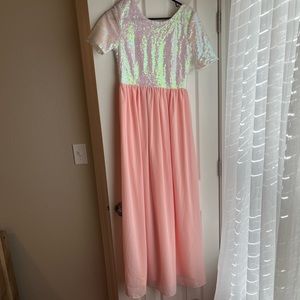 Sequin top formal dress